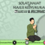 Poster solat hajat dan majlis kesyukuran bertarikh 30 September 2024.