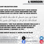 Siri poster perkongsian hadis berkaitan Ramadan, bertajuk, "Sunat Melewatkan Sahur."