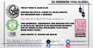 Siri poster perkongsian hadis berkaitan Ramadan, bertajuk, "Puasa Ramadan Menghapuskan Dosa."