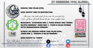 Siri poster perkongsian hadis berkaitan Ramadan, bertajuk, "Sedekah Yang Paling Afdal."