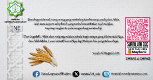 Poster firman Allah di dalam Surah Al-Baqarah ayat 261, akan ganjaran sedekah sehingga 700 kali ganda.