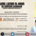 Poster Kuliah Hadis, 40 Hadis, Amalan Sedikit, Pahala Berganda bertarikh 24 April 2025 dengan penceramah Ustaz Fadhullah Iskandar Bin Talhah.