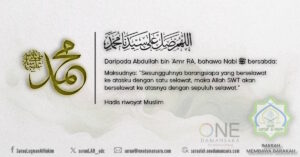 Poster hadis berkenaan fadhilat berselawat ke atas Nabi SAW.