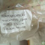 Label span lapisan bawah permaidani surau setebal 15mm.