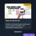 Tangkap layar applikasi Telegram dan perbualan contoh antara pengguna dan 'chatbot' Surau Luqman Al-Hakim.