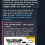 Tangkap layar applikasi Telegram dan perbualan contoh antara pengguna dan 'chatbot' Surau Luqman Al-Hakim.