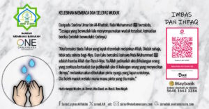 Poster hadis yang disampaikan oleh Saidina Umar bin Al-Khattab, akan kelebihan membaca doa akan kelebihan membaca doa selepas wuduk yang sempurna akan membuka lapan pintu syurga.